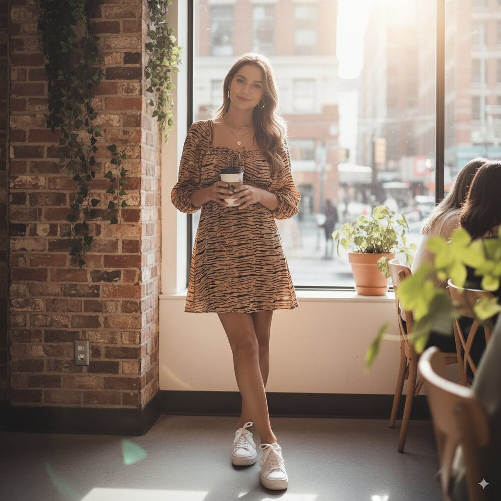 Faithfull The Brand Animal Print Ira Mini Dress